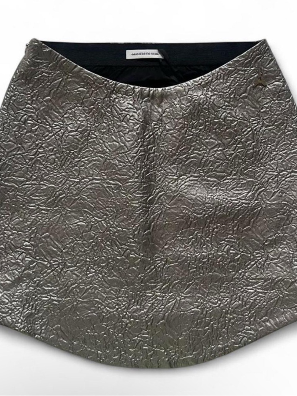 Manière De Voir Metallic Dipped Waist Mini Skirt | US 8